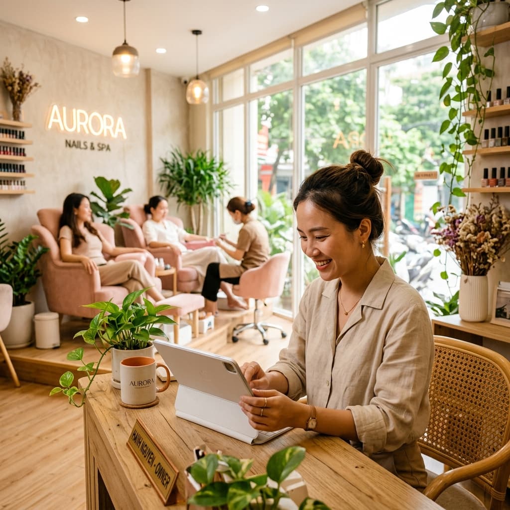 Chủ shop đang sử dụng dashboard